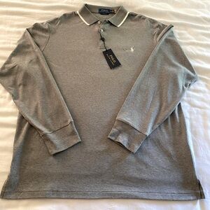 Polo Ralph Lauren collard shirt long sleeve in gray